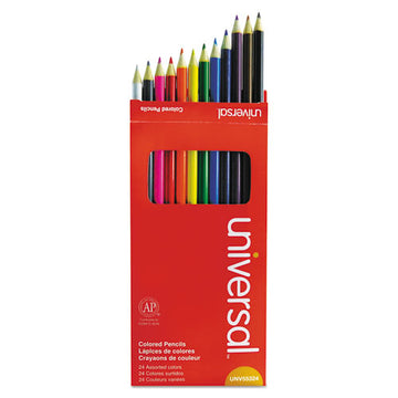 Universal™ Woodcase Colored Pencils, 3 Mm, Assorted Lead-barrel Colors, 24-pack freeshipping - TVN Wholesale